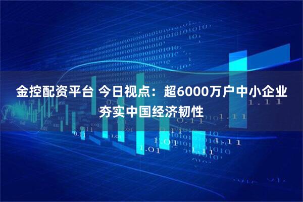 金控配资平台 今日视点：超6000万户中小企业夯实中国经济韧性
