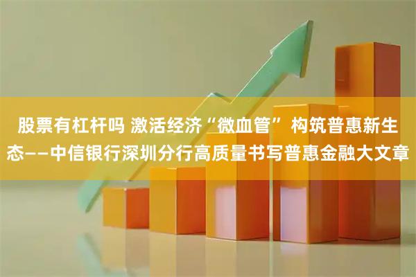 股票有杠杆吗 激活经济“微血管” 构筑普惠新生态——中信银行深圳分行高质量书写普惠金融大文章