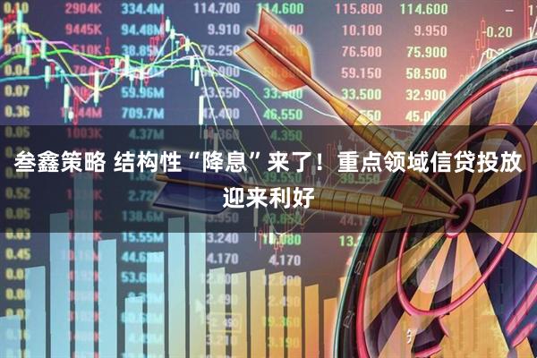 叁鑫策略 结构性“降息”来了！重点领域信贷投放迎来利好